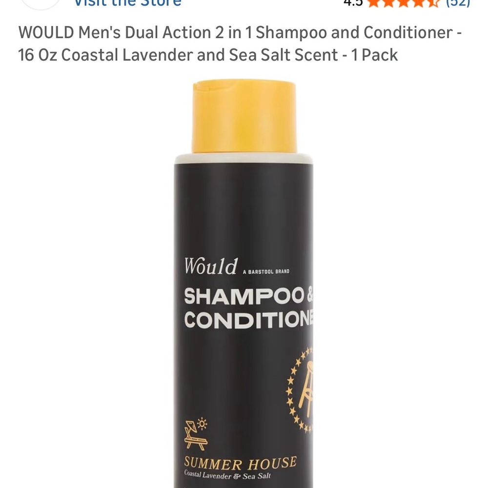 2 bottles Shampoo + Conditioner Set in Cream with Yellow Caps
